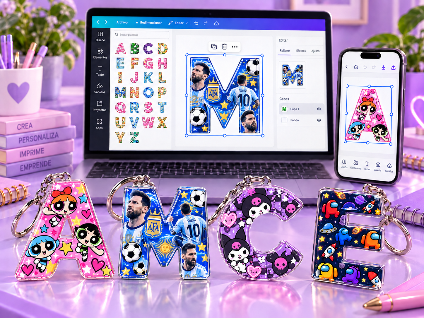 Kit de llaveros personalizados