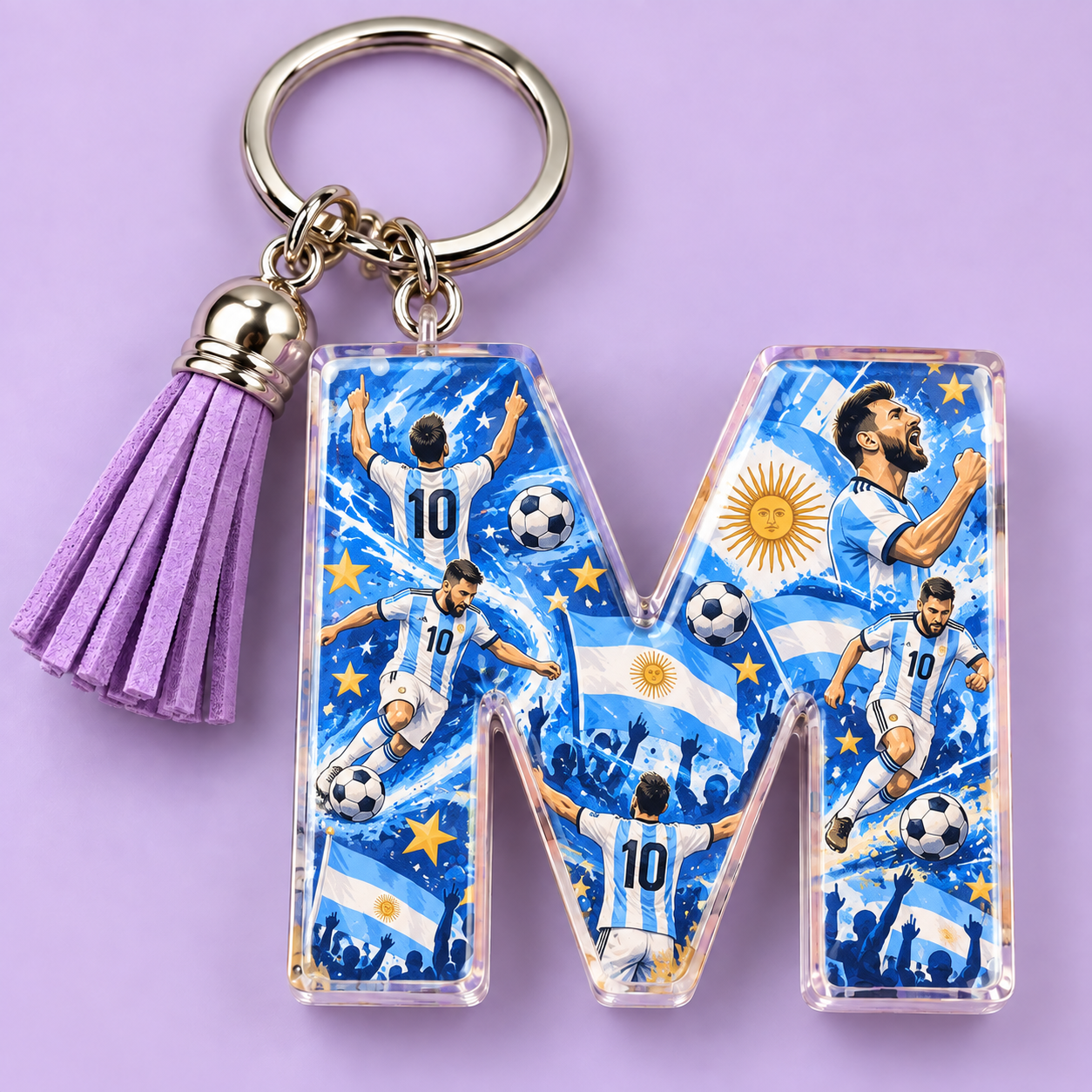 Llavero con estampa de fútbol argentino